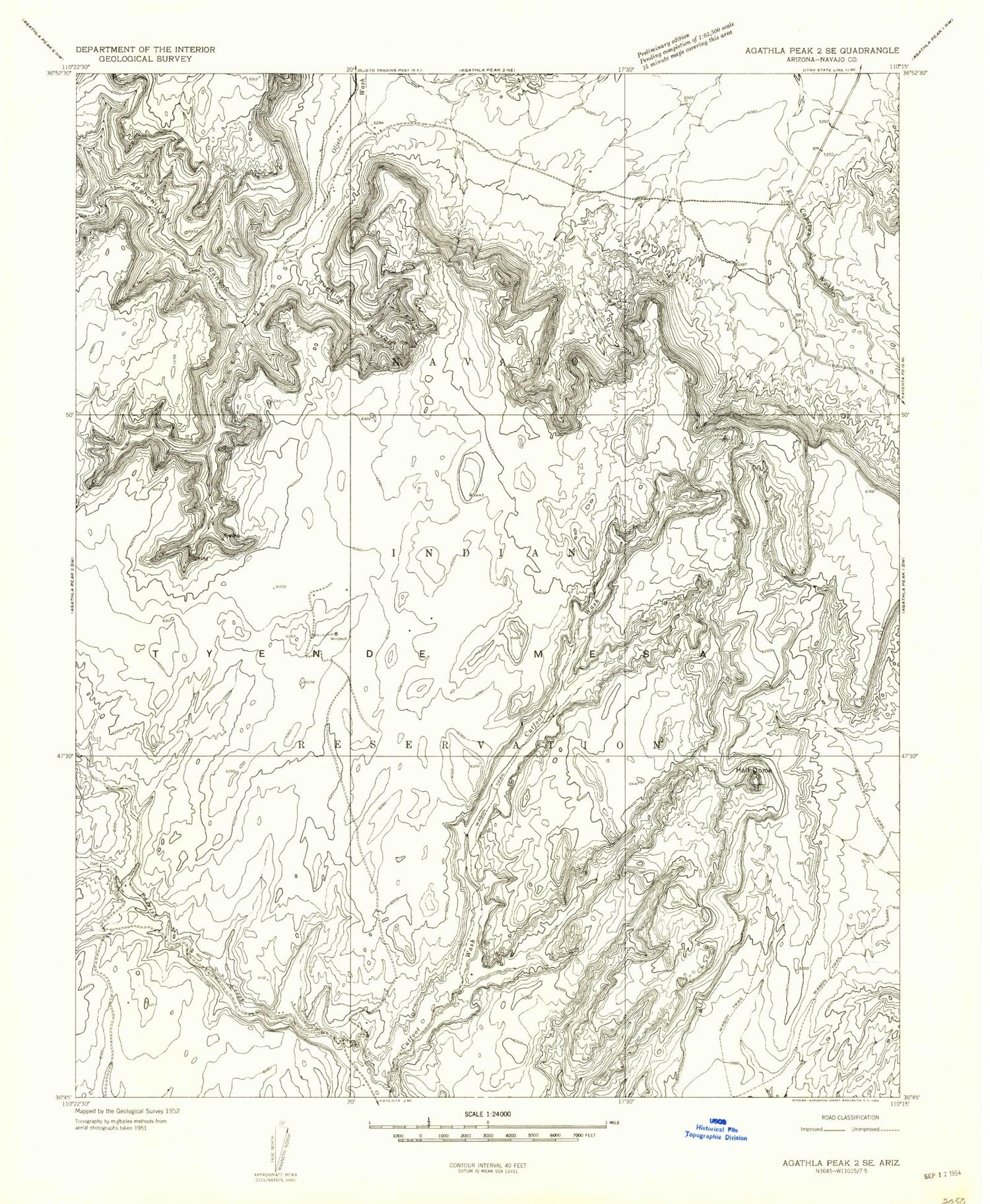 Classic USGS Segihatsosi Canyon Arizona 7.5'x7.5' Topo Map Image