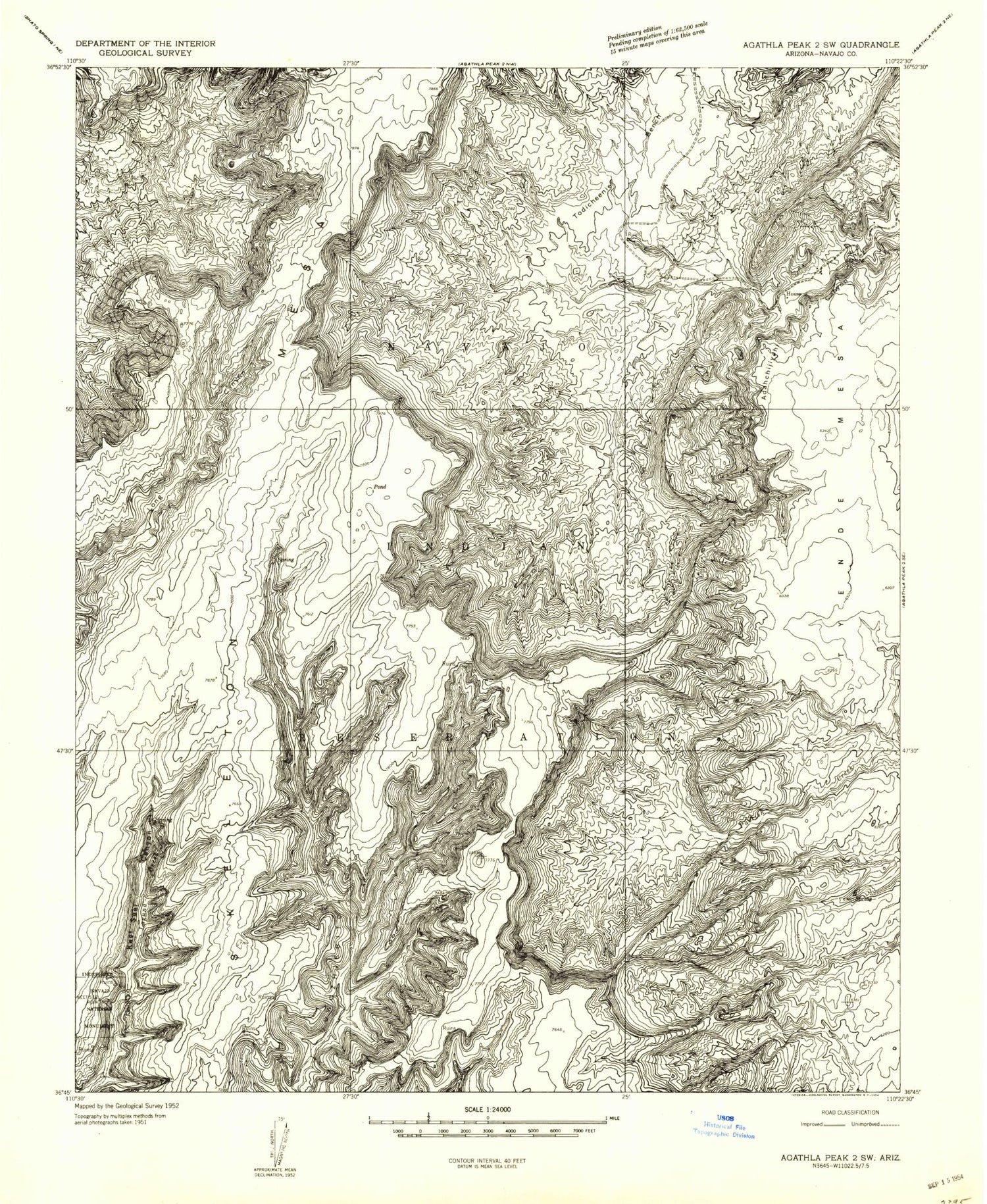 Classic USGS Keet Seel Canyon Arizona 7.5'x7.5' Topo Map Image
