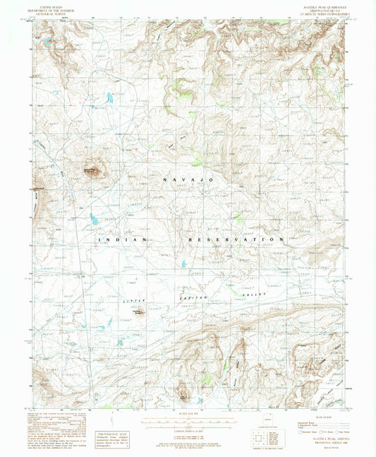 Classic USGS Agathla Peak Arizona 7.5'x7.5' Topo Map Image