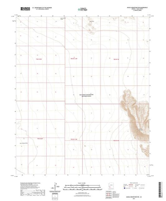 Aguila Mountains NW Arizona US Topo Map Image