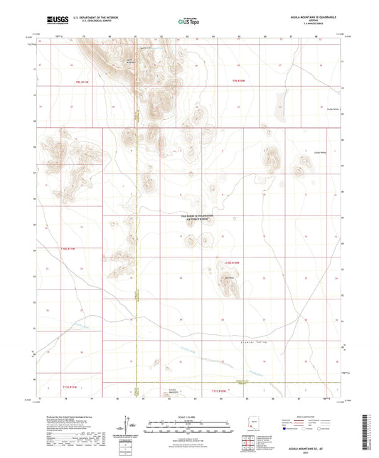 Aguila Mountains SE Arizona US Topo Map Image