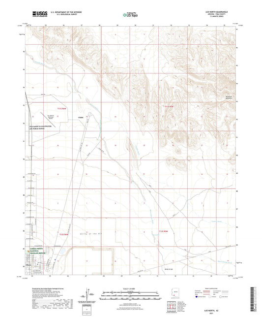 Ajo North Arizona US Topo Map Image