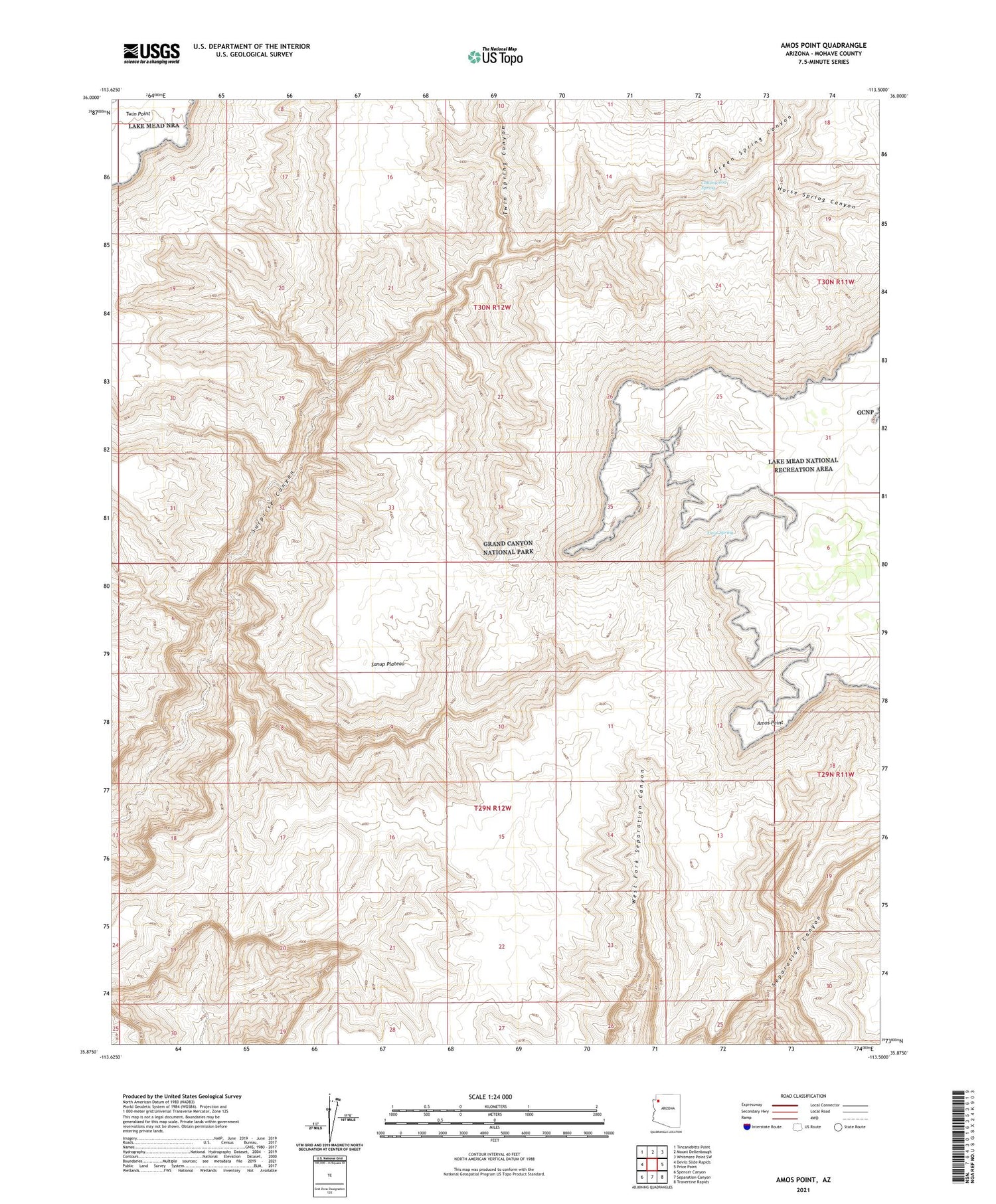 Amos Point Arizona US Topo Map Image