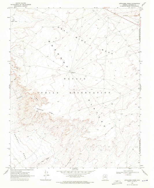 Classic USGS Appaloosa Ridge Arizona 7.5'x7.5' Topo Map Image