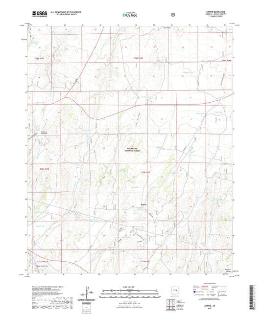 Aripine Arizona US Topo Map Image