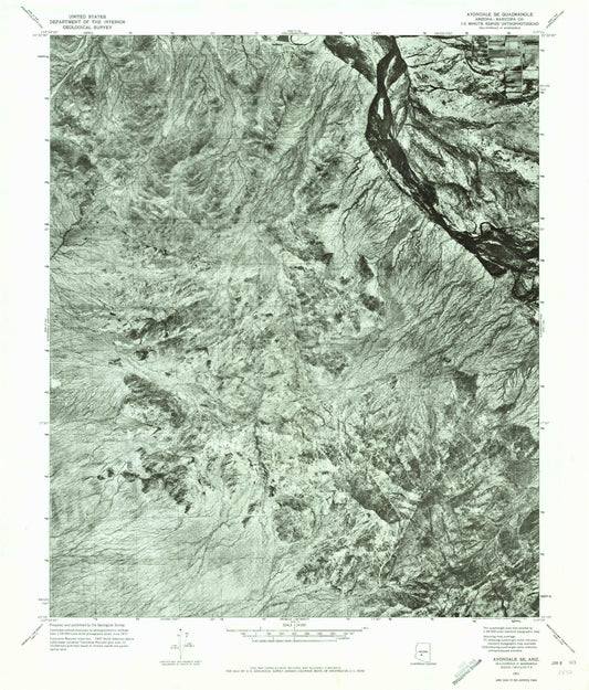 Classic USGS Avondale SE Arizona 7.5'x7.5' Topo Map Image