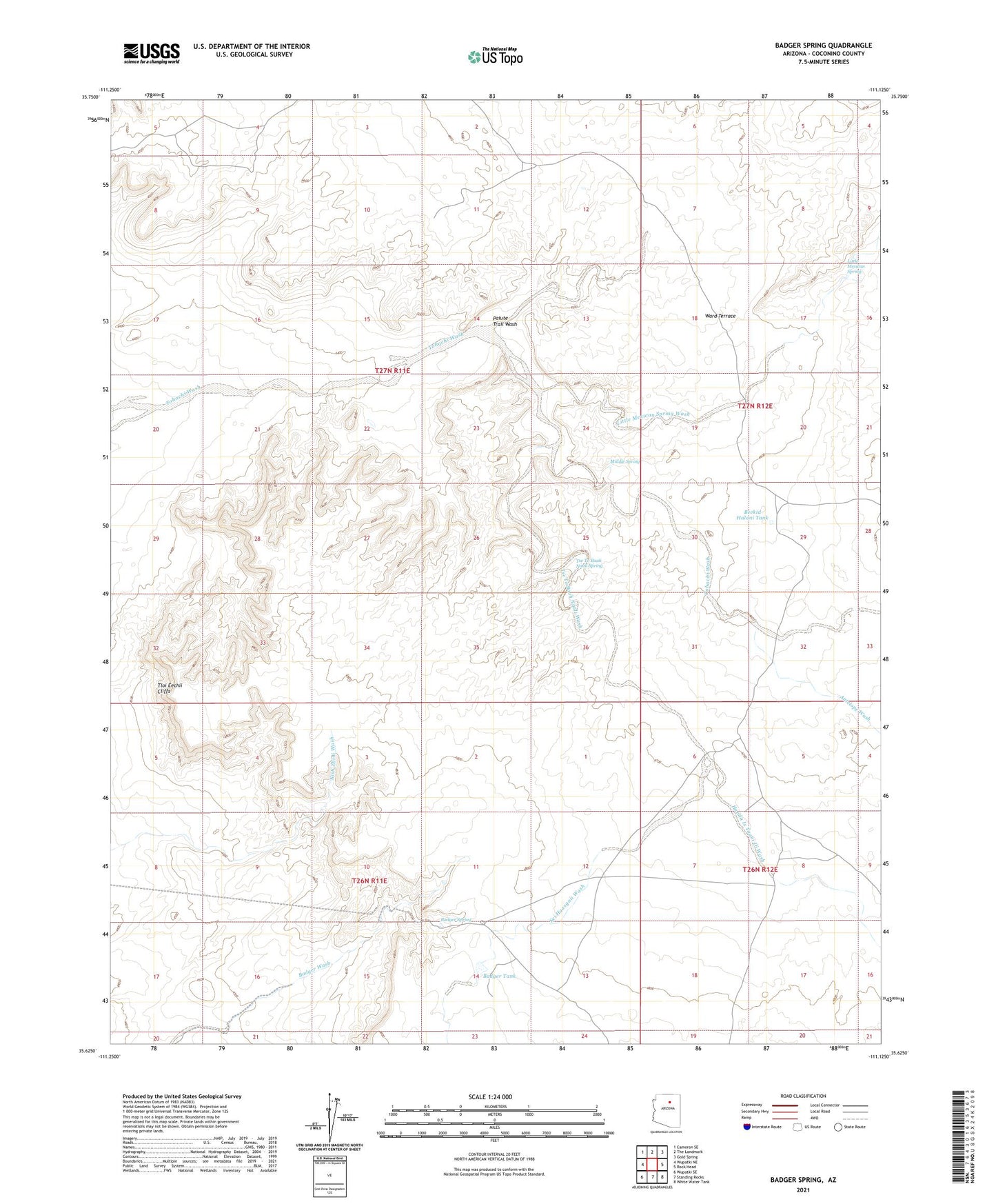 Badger Spring Arizona US Topo Map Image