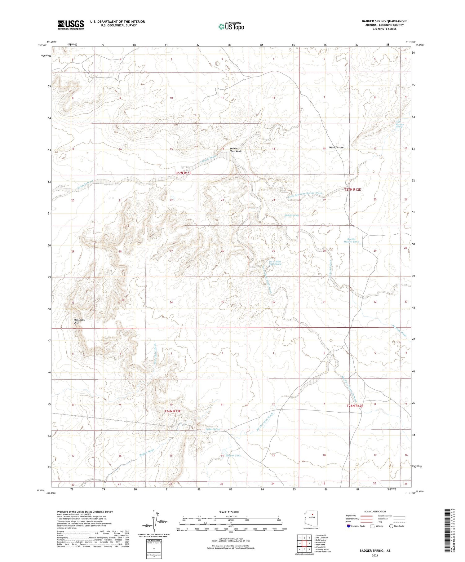 Badger Spring Arizona US Topo Map Image