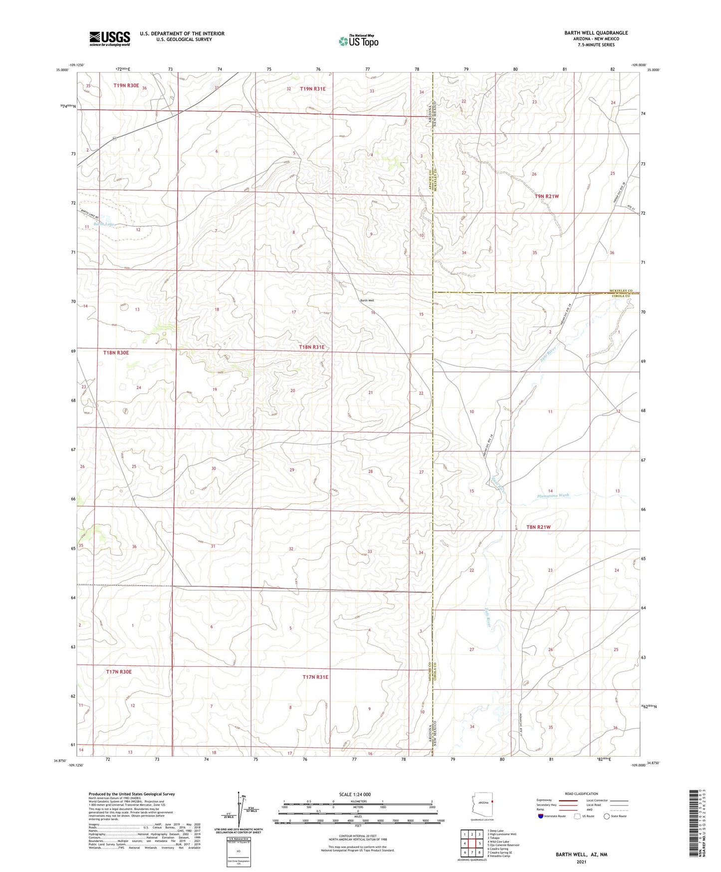 Barth Well Arizona US Topo Map Image