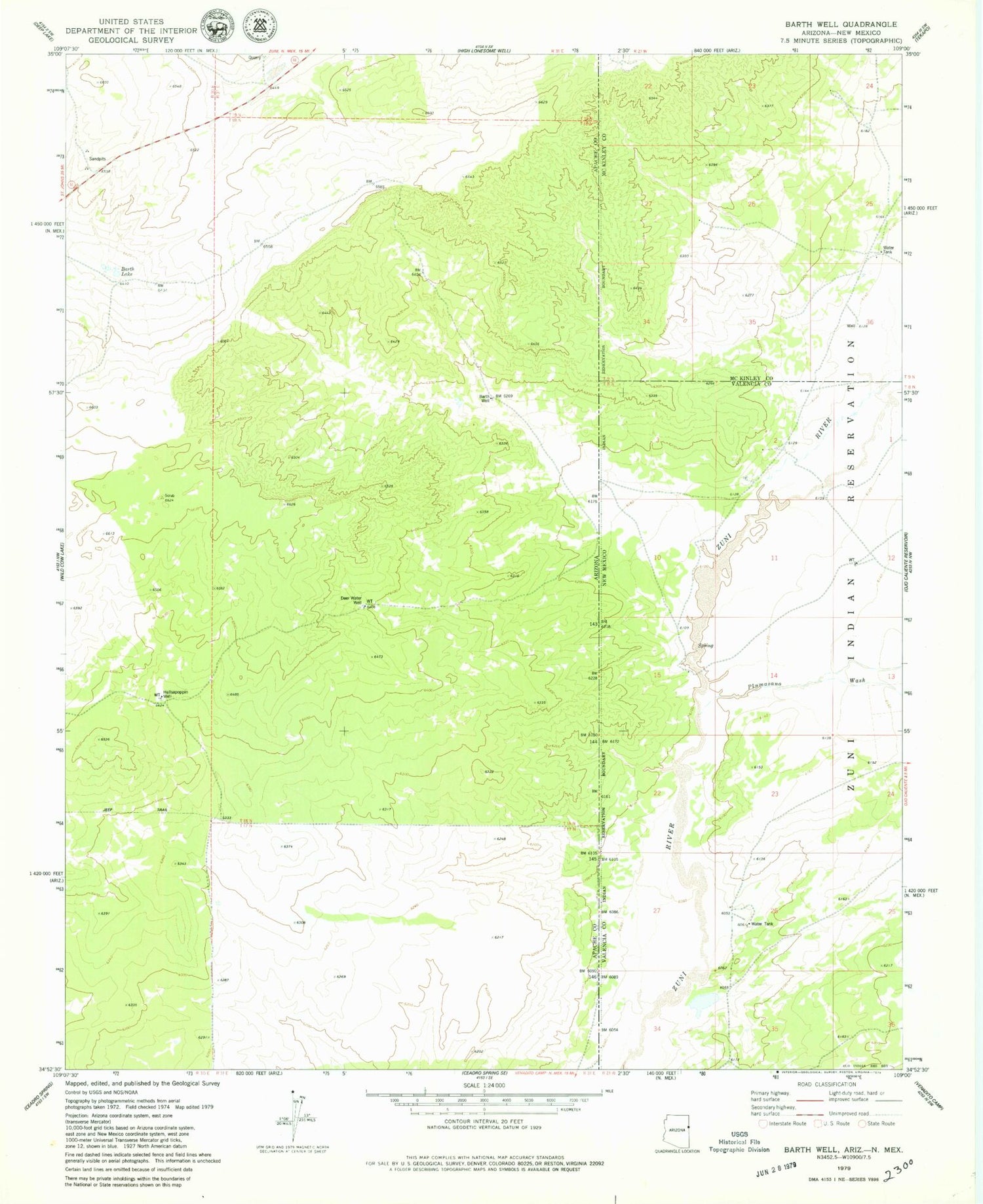 Classic USGS Barth Well Arizona 7.5'x7.5' Topo Map Image