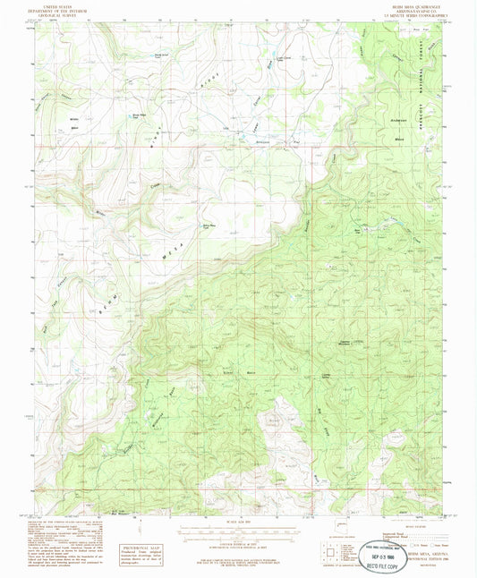 Classic USGS Behm Mesa Arizona 7.5'x7.5' Topo Map Image