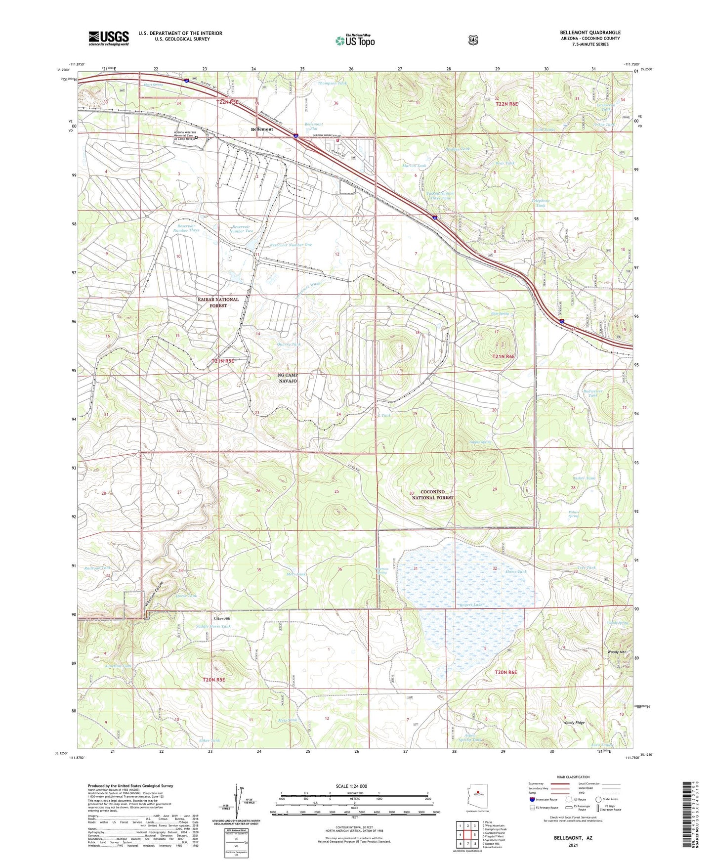 Bellemont Arizona US Topo Map Image