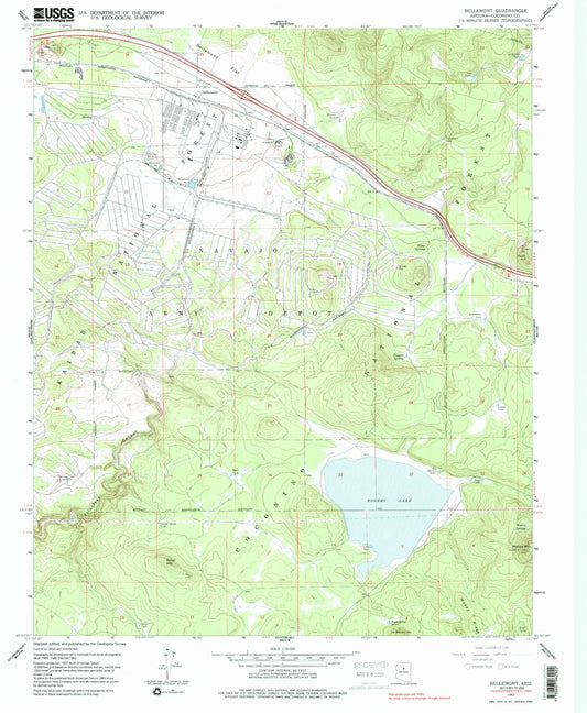 Classic USGS Bellemont Arizona 7.5'x7.5' Topo Map Image