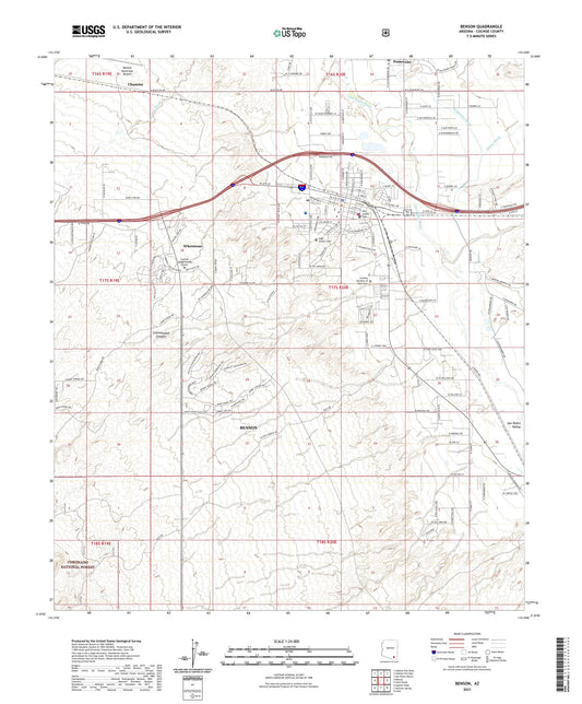 Benson Arizona US Topo Map Image