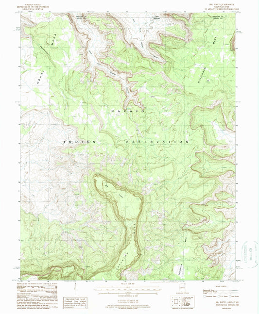 Classic USGS Big Point Arizona 7.5'x7.5' Topo Map Image