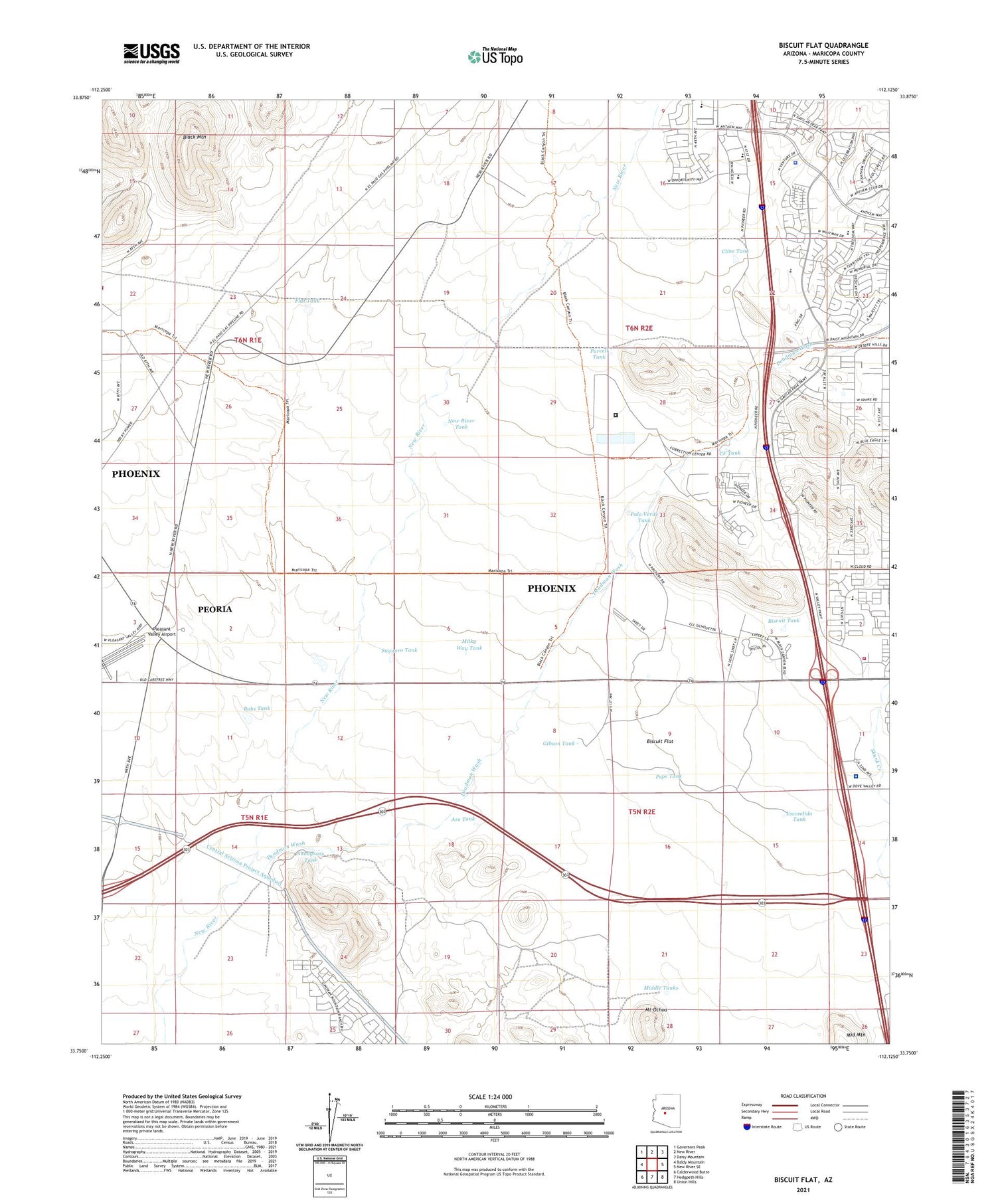 Biscuit Flat Arizona US Topo Map Image
