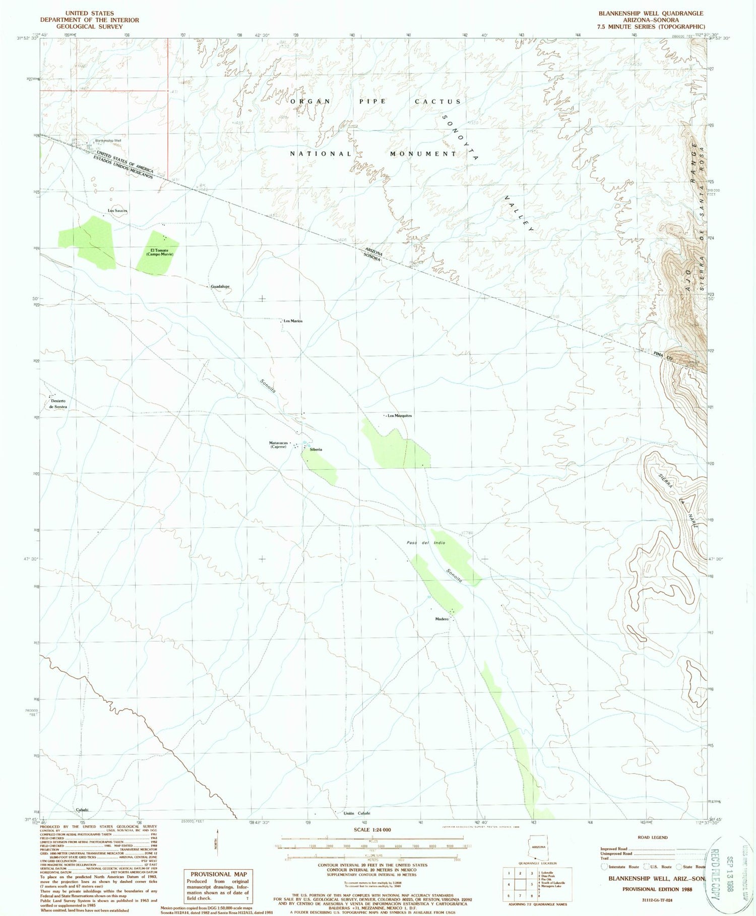 Classic USGS Blankenship Well Arizona 7.5'x7.5' Topo Map Image