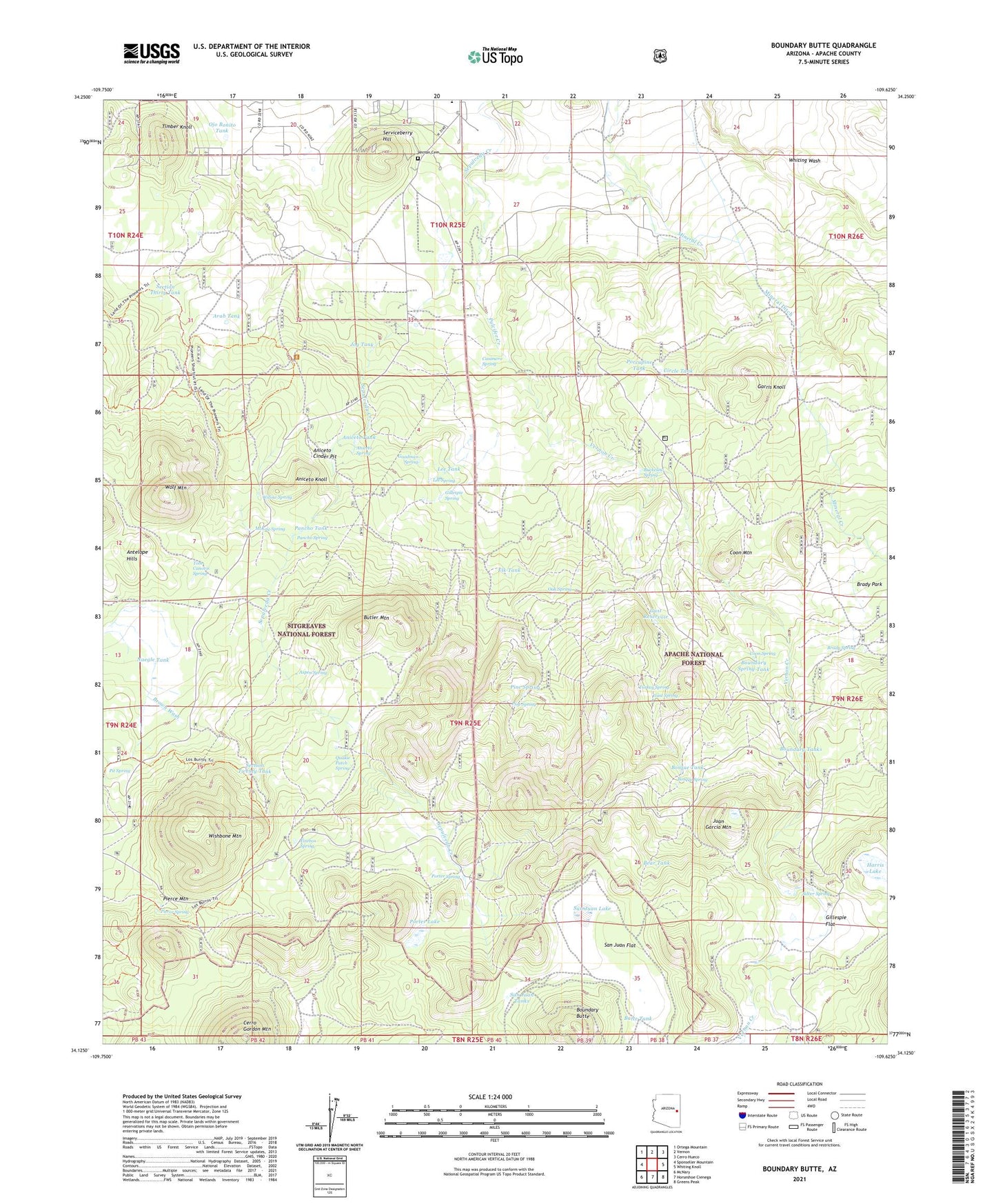 Boundary Butte Arizona US Topo Map Image