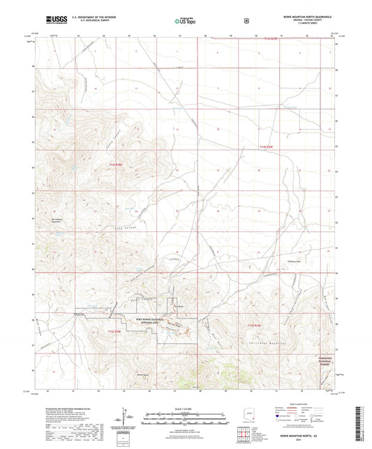 Bowie Mountain North Arizona US Topo Map Image