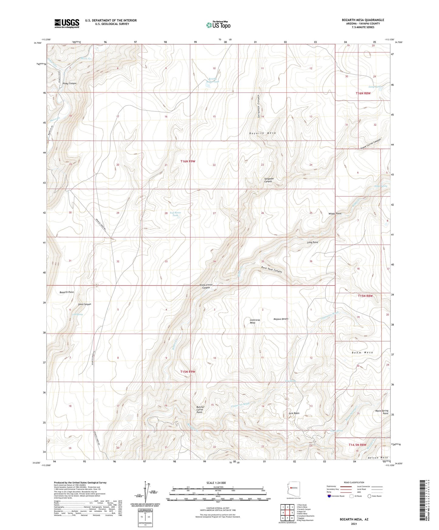 Bozarth Mesa Arizona US Topo Map Image