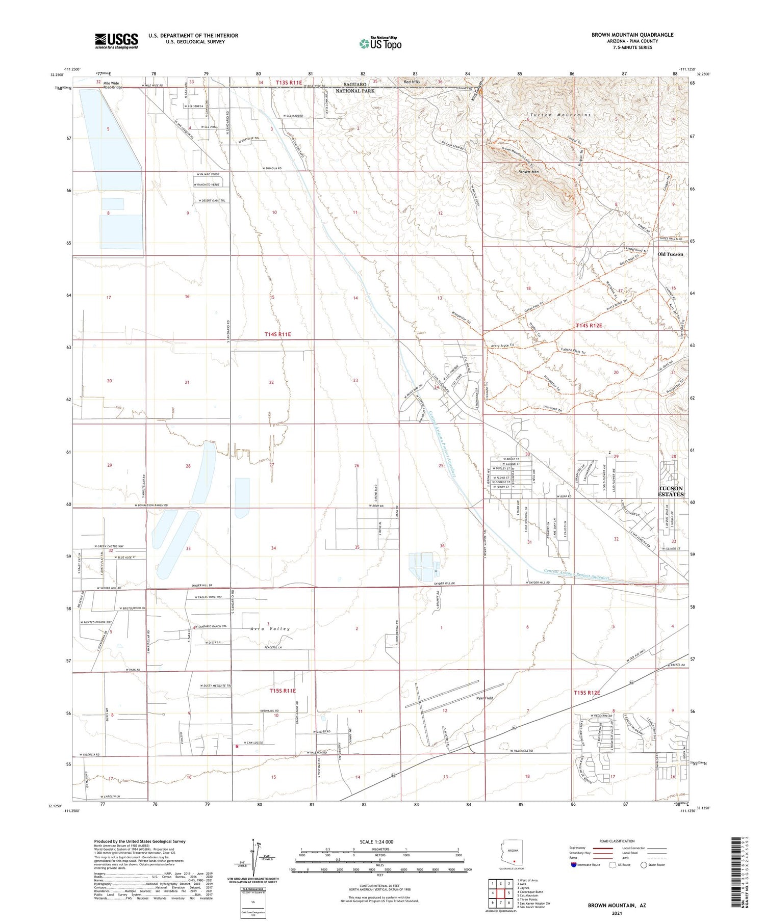 Brown Mountain Arizona US Topo Map Image
