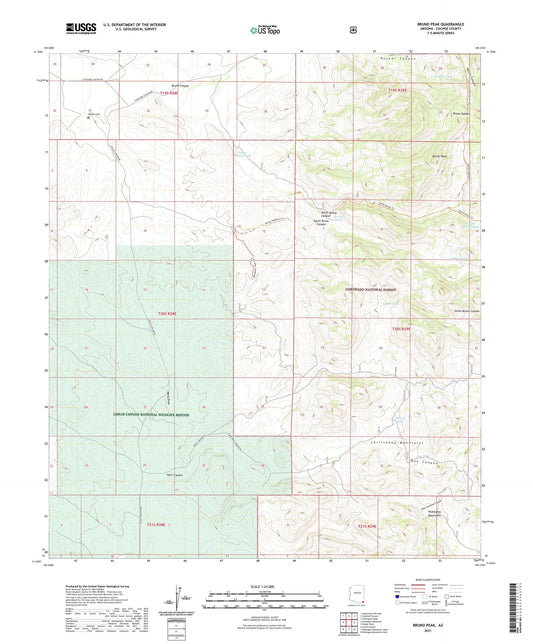Bruno Peak Arizona US Topo Map Image