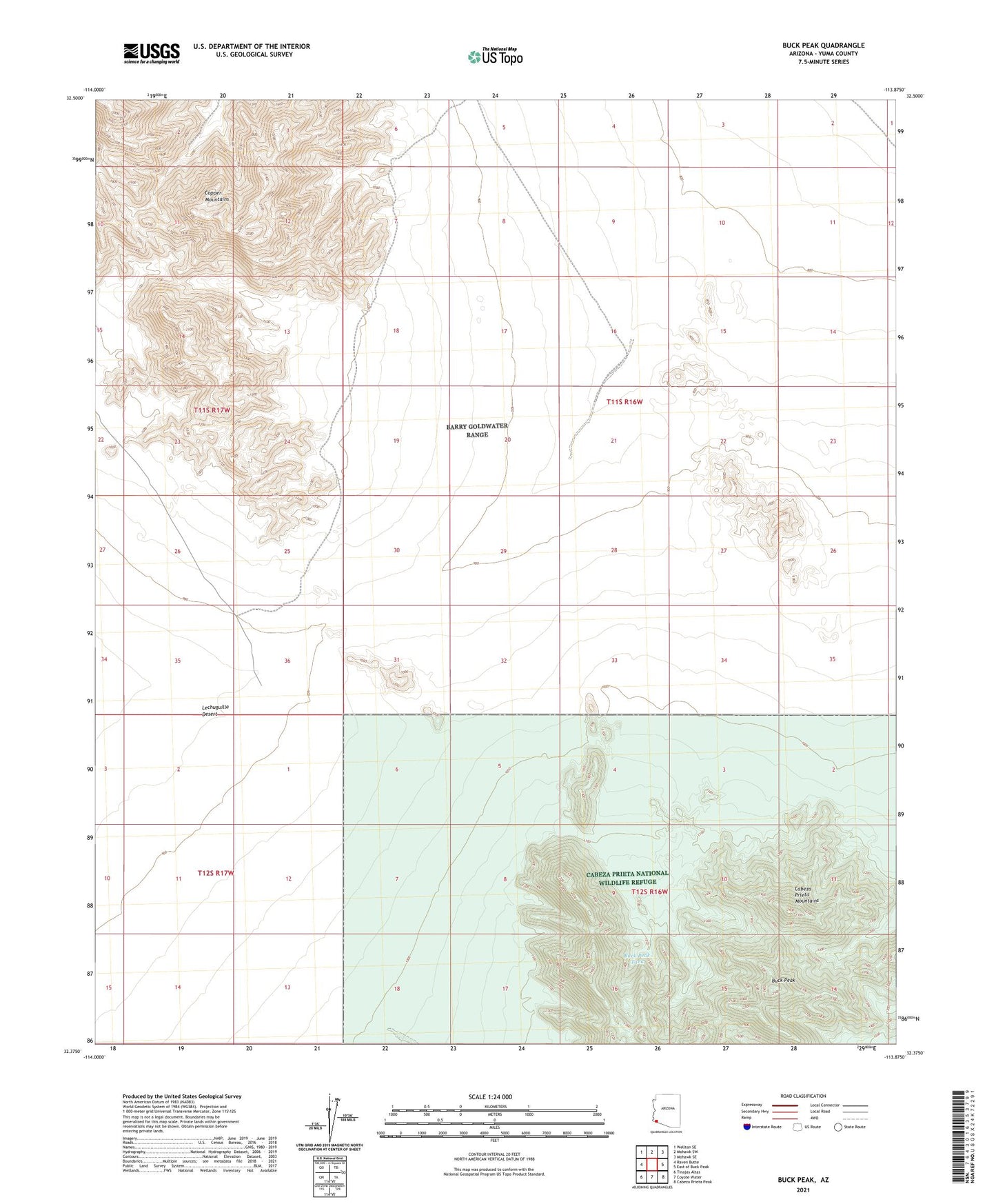Buck Peak Arizona US Topo Map Image