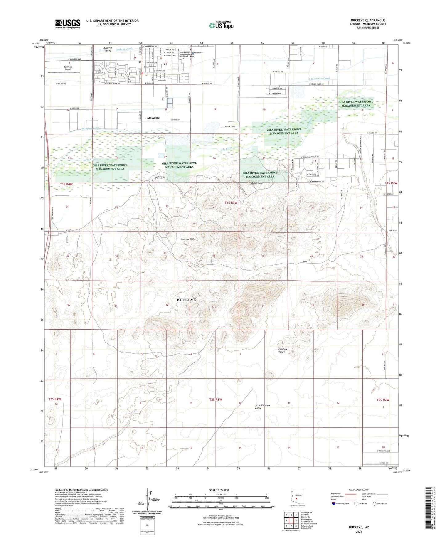 Buckeye Arizona US Topo Map Image