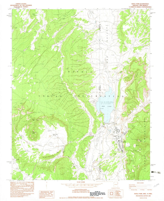Classic USGS Buell Park Arizona 7.5'x7.5' Topo Map Image