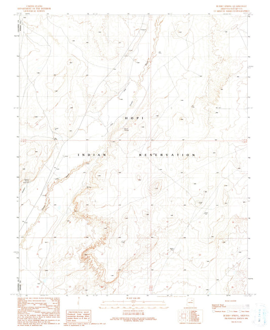 Classic USGS Burro Spring Arizona 7.5'x7.5' Topo Map Image