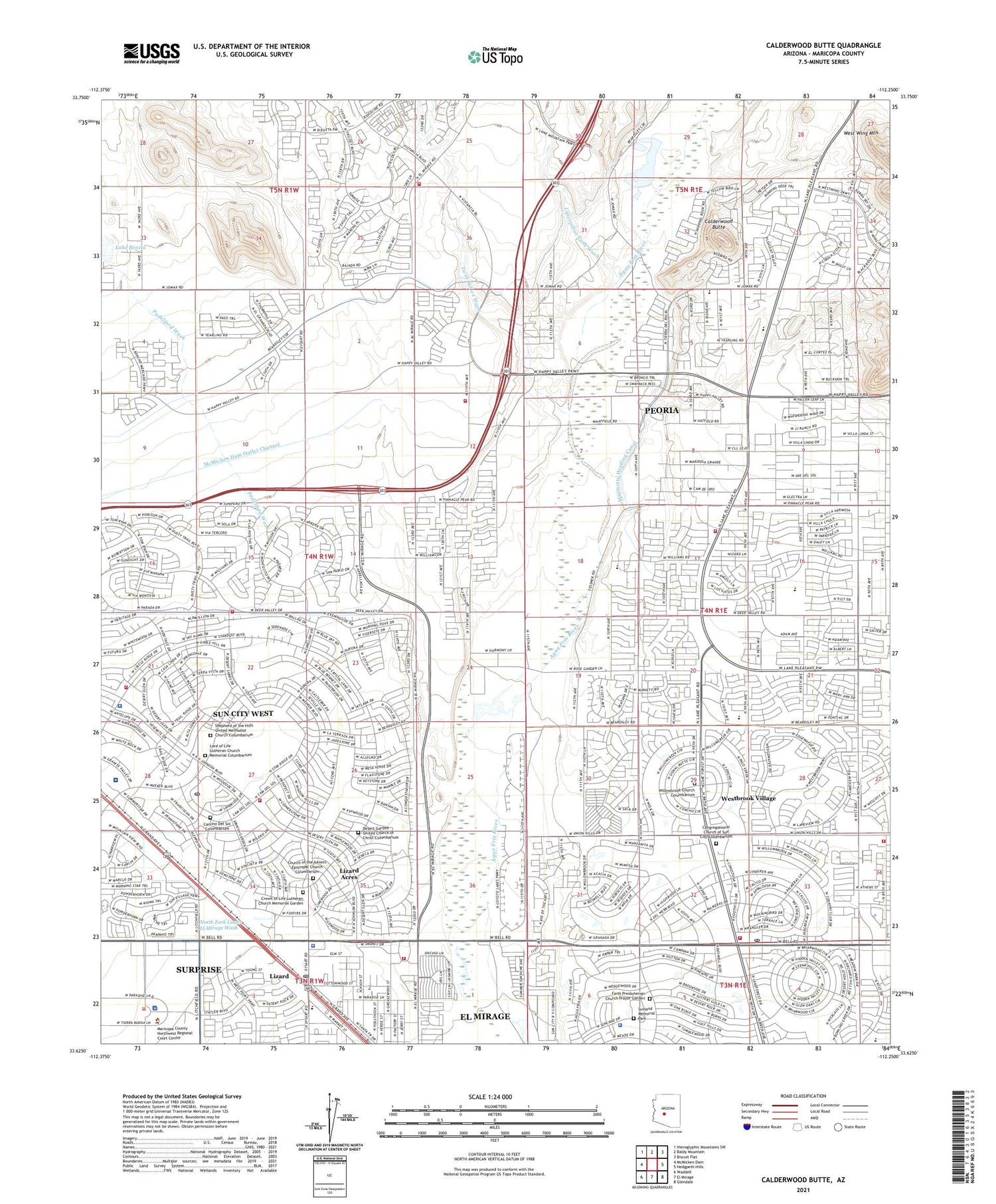Calderwood Butte Arizona US Topo Map Image