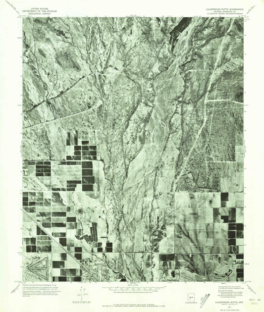 Classic USGS Calderwood Butte Arizona 7.5'x7.5' Topo Map Image