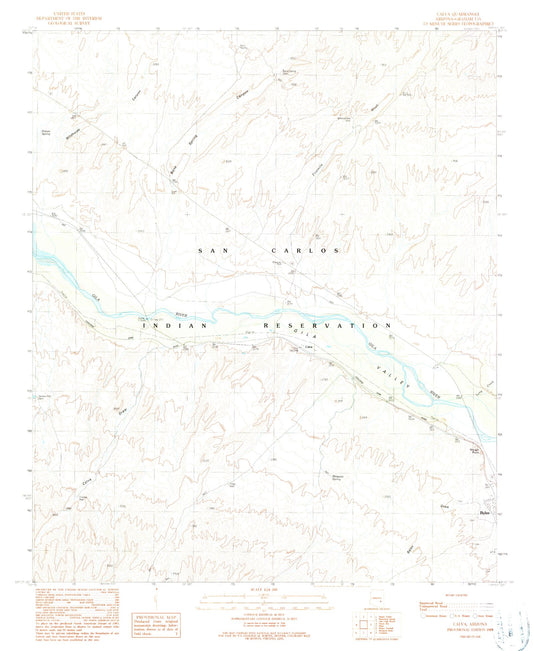 Classic USGS Calva Arizona 7.5'x7.5' Topo Map Image