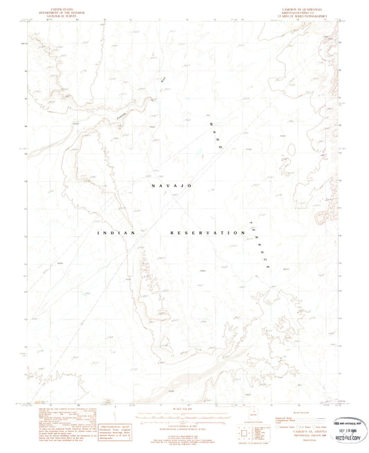 Classic USGS Cameron NE Arizona 7.5'x7.5' Topo Map Image