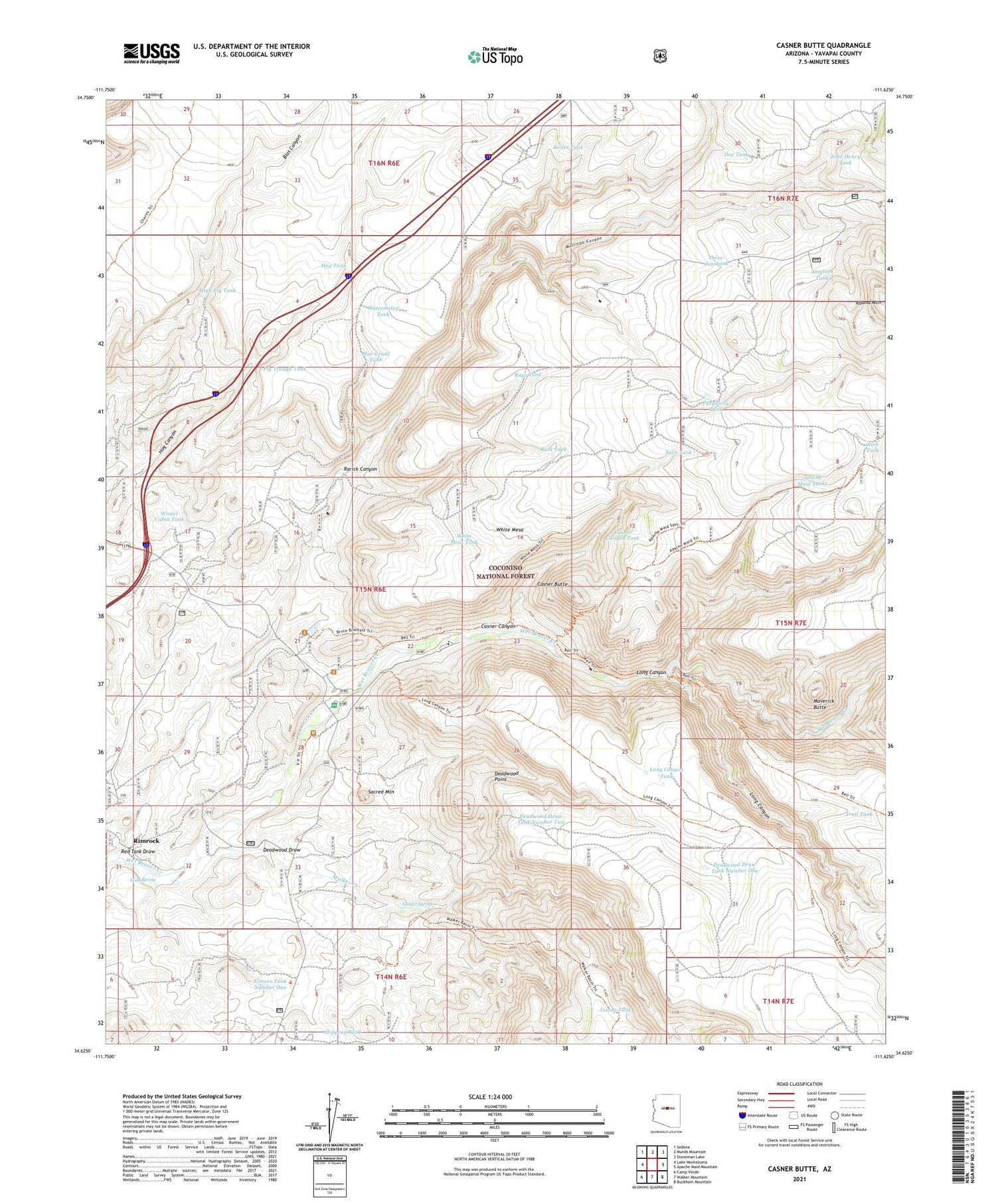 Casner Butte Arizona US Topo Map Image