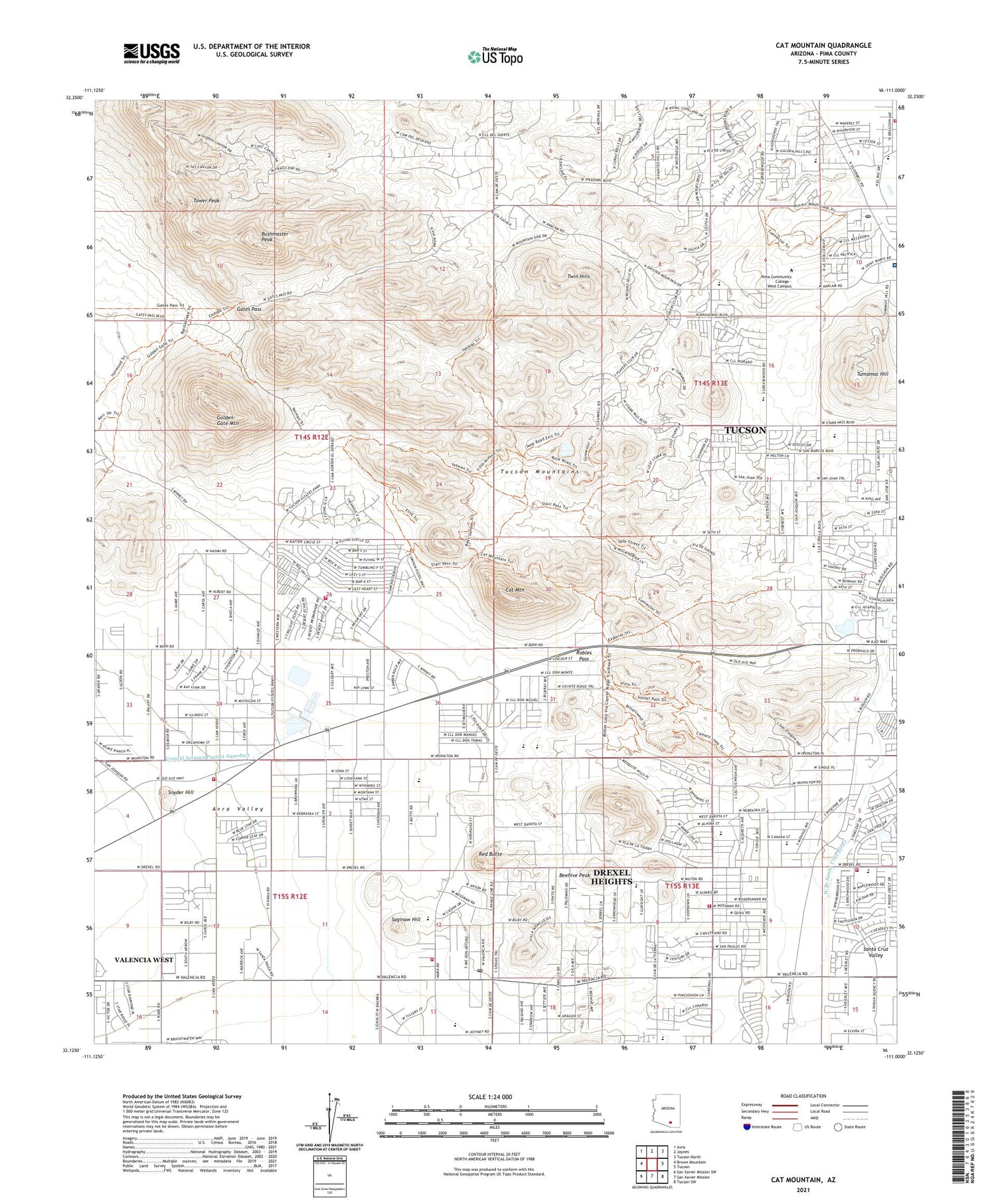 Cat Mountain Arizona US Topo Map Image