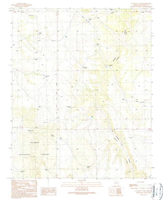 Classic USGS Cataract Tank Arizona 7.5'x7.5' Topo Map Image