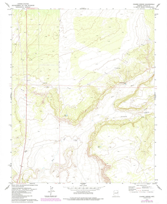 Classic USGS Ceadro Spring Arizona 7.5'x7.5' Topo Map Image