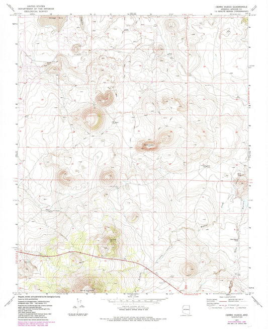 Classic USGS Cerro Hueco Arizona 7.5'x7.5' Topo Map Image