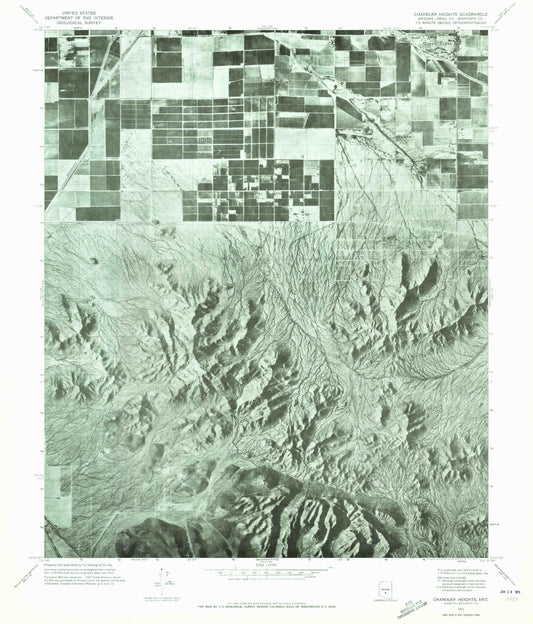 Classic USGS Chandler Heights Arizona 7.5'x7.5' Topo Map Image