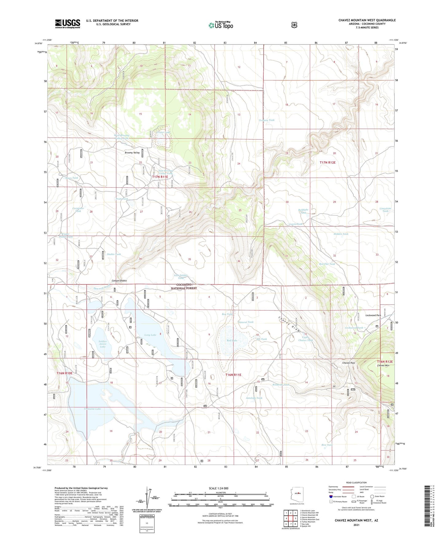 Chavez Mountain West Arizona US Topo Map Image
