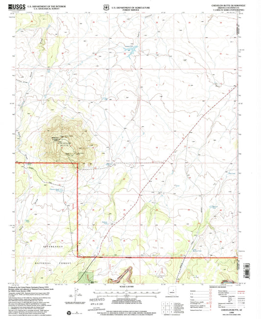 Classic USGS Chevelon Butte Arizona 7.5'x7.5' Topo Map Image
