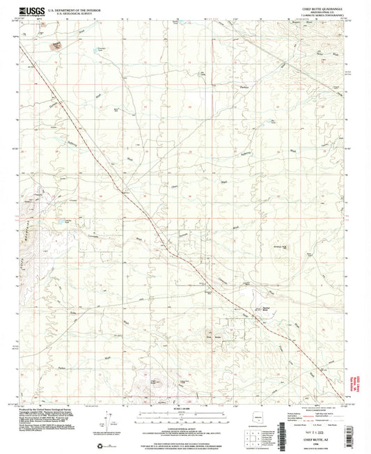 Classic USGS Chief Butte Arizona 7.5'x7.5' Topo Map Image