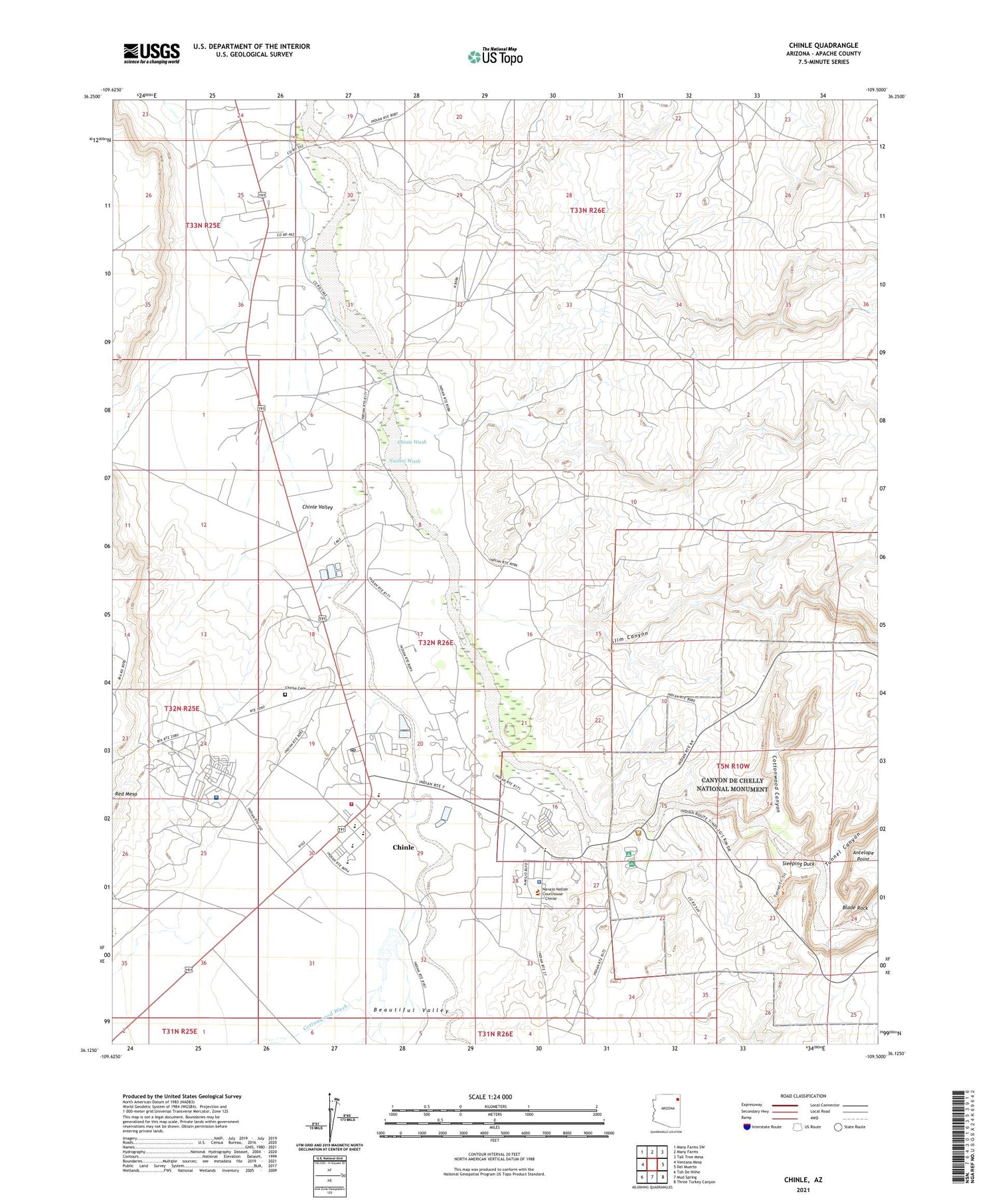 Chinle Arizona US Topo Map Image