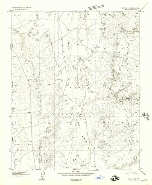 Classic USGS Mud Spring Arizona 7.5'x7.5' Topo Map Image