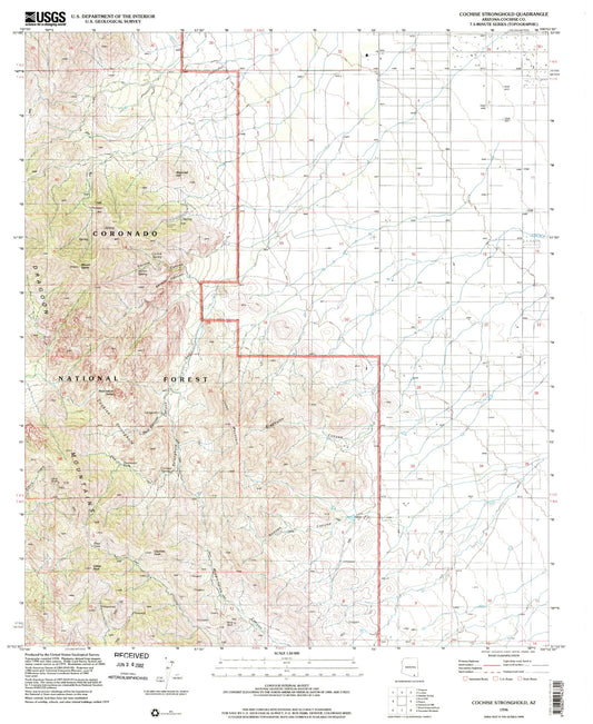 Classic USGS Cochise Stronghold Arizona 7.5'x7.5' Topo Map Image