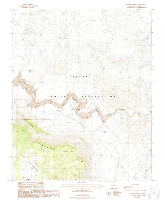 Classic USGS Coconino Point Arizona 7.5'x7.5' Topo Map Image