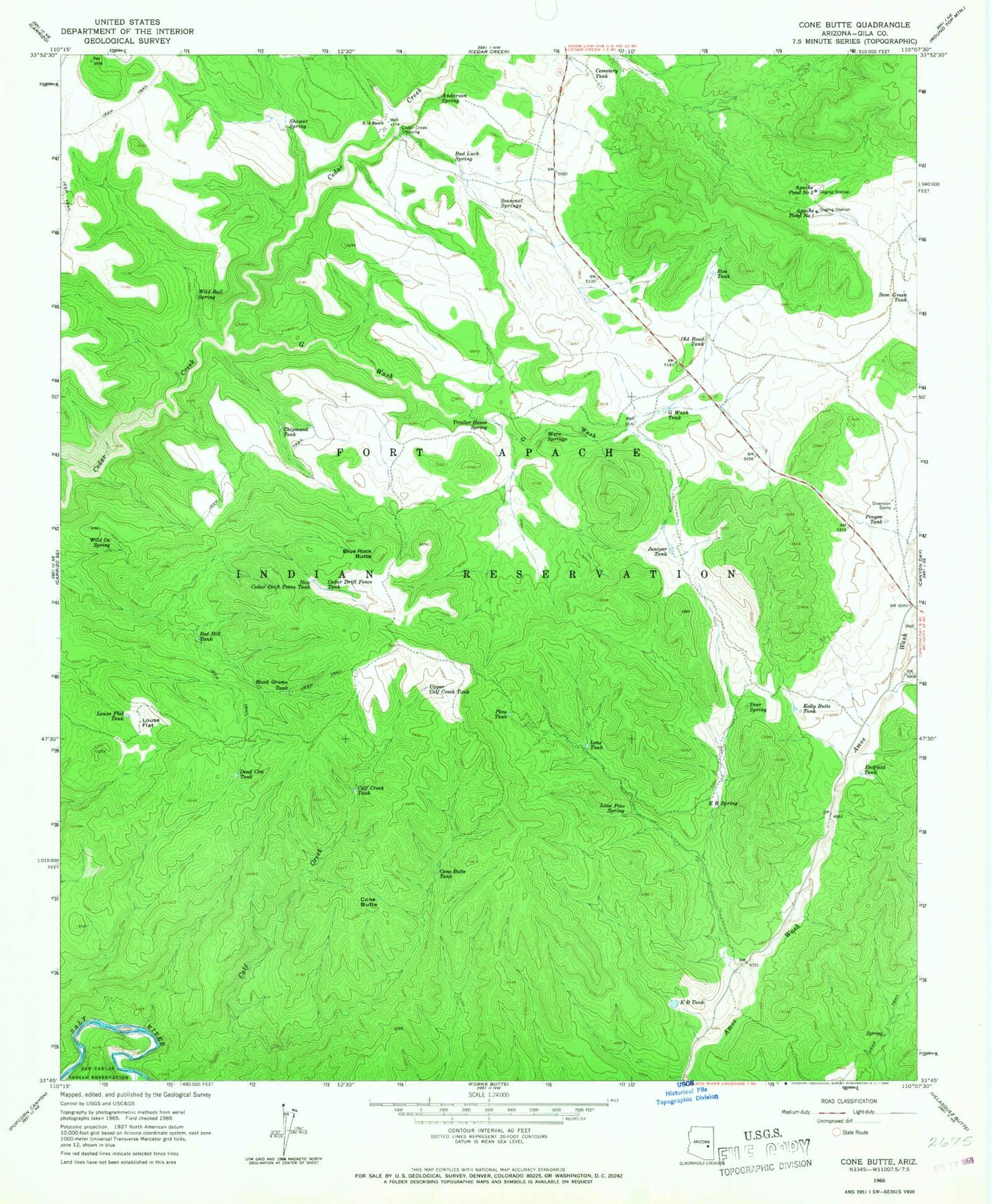 Classic USGS Cone Butte Arizona 7.5'x7.5' Topo Map Image