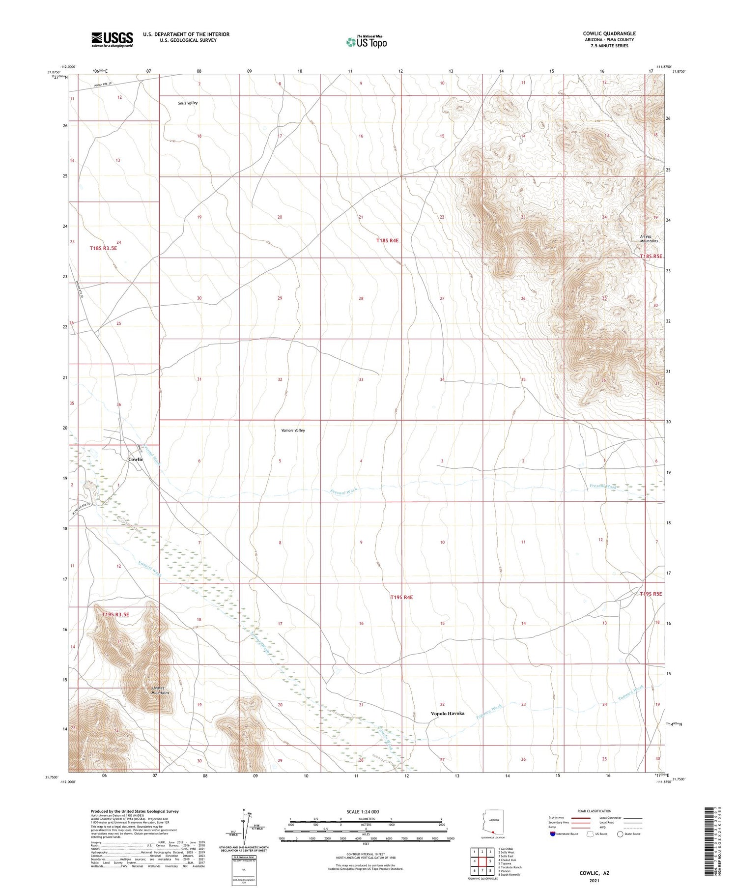 Cowlic Arizona US Topo Map Image