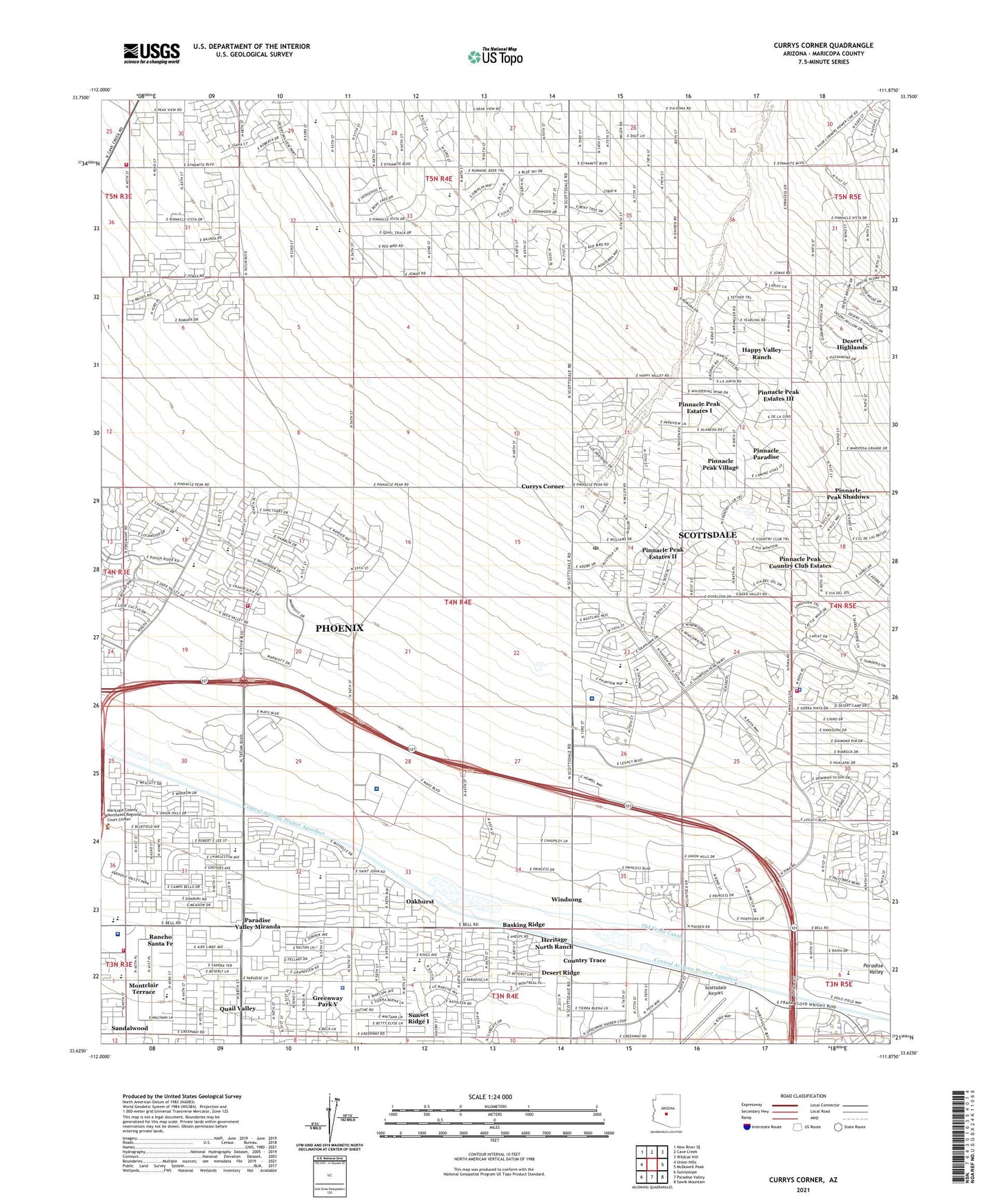 Currys Corner Arizona US Topo Map Image